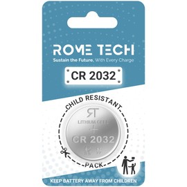 Rome Tech Car Key Fob CR2032 Batteries Compatible with Toyota Avalon 2013-2018, Highlander – 2014-2019, Land Cruiser – 2016-2017 - Toyota Highlander Key Fob Battery - CR2032 Battery For Car Remote Key