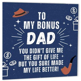 Step Dad Birthday Card - Best Bonus Dad Ever - Happy Birthday Step Dad Card