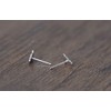 Minimalist Tiny Feet Stud Earring for Women Silver Small Cute