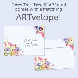 Tree-Free Greetings Thoughtful Wildflowers Birthday Card - 1 Recycled 5x7 Card & Matching Envelope, Thick Cardstock, Made in USA - Sustainable & Funny Farm Animal Theme