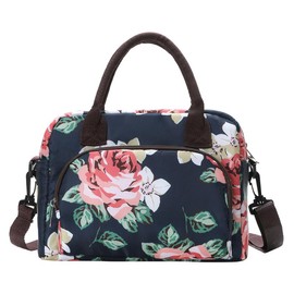 MEXS Lunch Bag Tote Bag Lunch Organizer Lunch Holder Insulated Lunch Cooler Bag 11L for Picnic Office for Women/Men:_Flowers