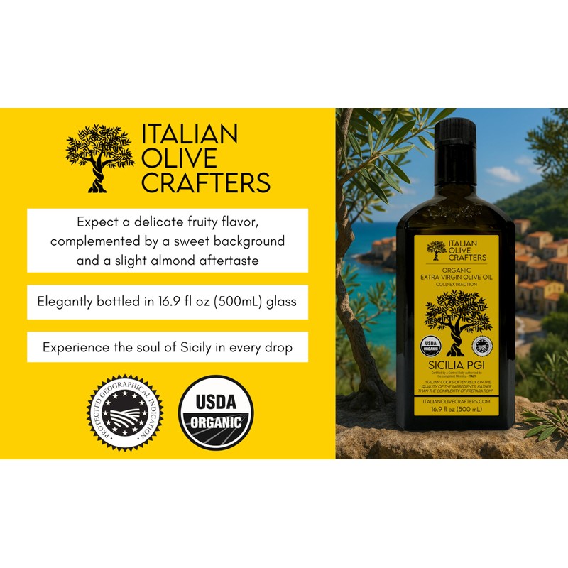 Italian Olive Crafters, Polyphenol Rich Organic Extra Virgin Olive Oil,