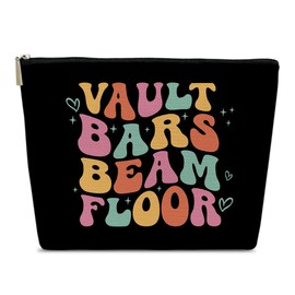 Gymnast Gifts Makeup Bag, Vault Bars Beam Floor Cosmetic Bag for Purse, Gymnastics Stuff, Graduation Team Appreciation Thank You Gifts for Women Girls Coworker