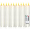 Meigic 12 Pcs Flameless Taper Candles with Remote Timer Dimmer,