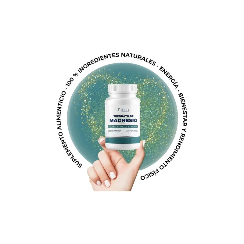 Magnesio Treonato 1000mg Cápsulas Sin Sabor Alta Absorción 60 Unidades