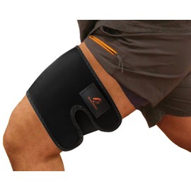 Thigh Brace Quadriceps Support Hamstring Quad Wrap Compression Sleeve Support Breathable Neoprene Non-Slip for Pulled Groin Muscle, Sprains, Quadricep, Tendinitis, Workouts, Sciatica Pain & Sports Recovery (2, Black)