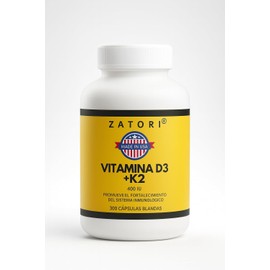Zatori | Vitamina D3 + K2 400 UI | 300 cápsulas blandas