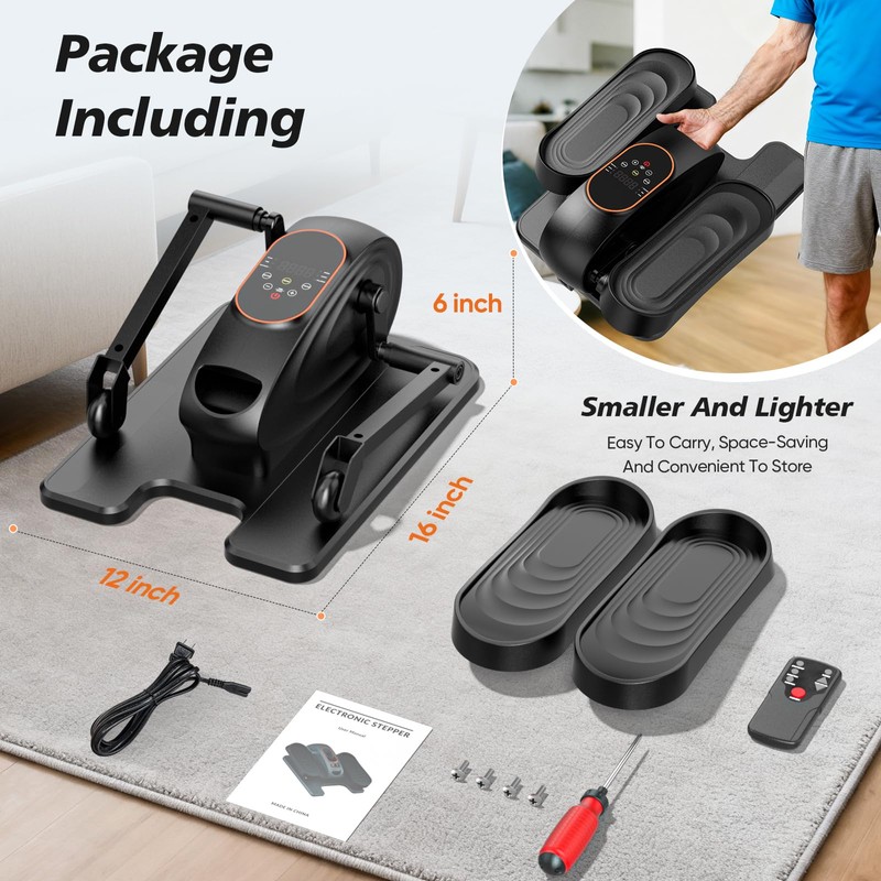 Under Desk Elliptical Machine for Senior, Quiet Motorized Leg Exerciser