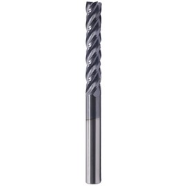 BestParts High Performance Solid Carbide Long End Mill, AlTiN Coated, 4 Flute, 30 Degree Helix, 1/2" Cutting Diameter, 1/2" Shank Diameter, 3" Length of Cut, 6" Overall Length, Square End