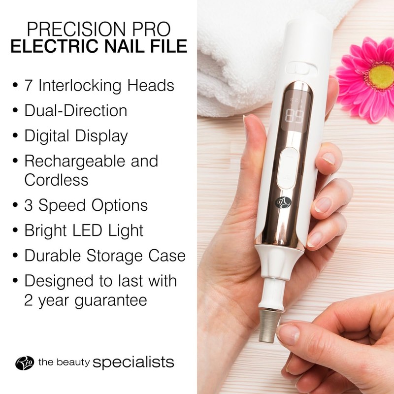 Rio Precision Pro Electric Nail File (White/Gold)