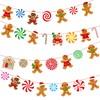 4Pcs Christmas Gingerbread Banners Christmas Candyland Party Decorations Gingerbread Man