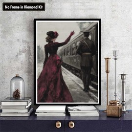 Zariocy 5D Diamond Art Kits for Adults Man and Woman, DIY Diamond Painting Art Station Round Full Drill Crystal Diamond Embroidery Paintings Arts Craft for Home Office Wall Decor 12x16 inch