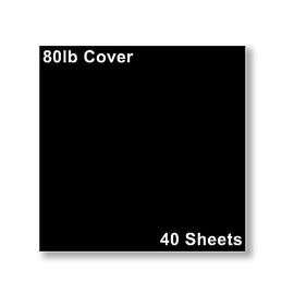 Premium 7 x 7 Black Square Cardstock (80lb Cover) - For Greeting Cards, Invitations, Displays & backing (40 Sheets)