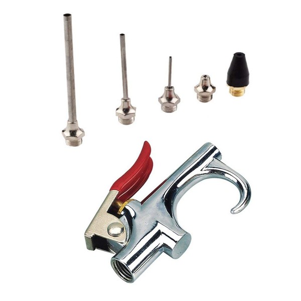 Air Nozzle Blow Gun Kit with 5 Interchangeable Nozzles Pneumatic