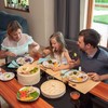 2 Tier Bamboo Steamer- 10" Baskets With Handle, Silicone Liner,
