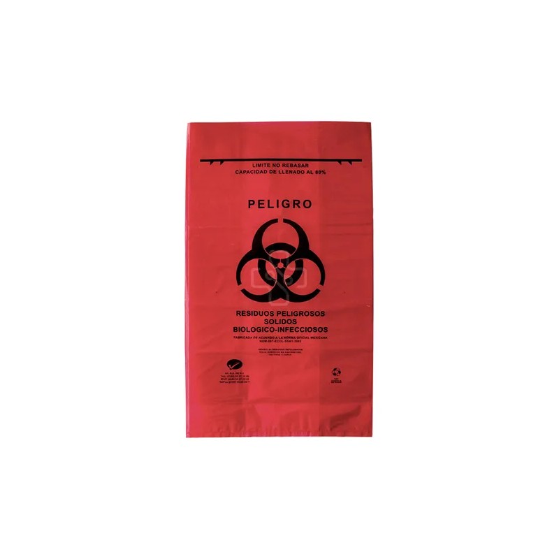 Bolsa Rpbi Para Residuos Biológicos 46cm X 50cm Paq 10