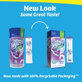 Wyler's Light Pitcher Packs, Water Drink Mix,Grape,6 Pitcher Packets