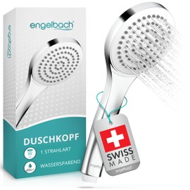 Engelbach® Water Saving Shower Head - Made in Switzerland | Universal Shower Head (9L/Min), Shower Head, Shower Head, Chrome