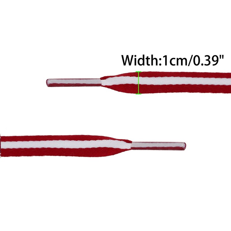 [Allegra K] Striped Canvas Shoelaces, Flat Laces, Flat Laces, Wide
