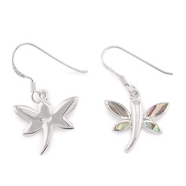 Monkimau Women's Dragonfly Jewellery Earrings made of 925 Sterling Silver