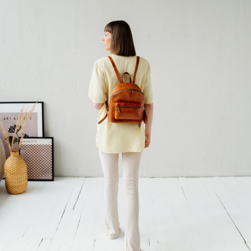 Berliner Bags Vintage Kelly Leather Backpack Small for Women -