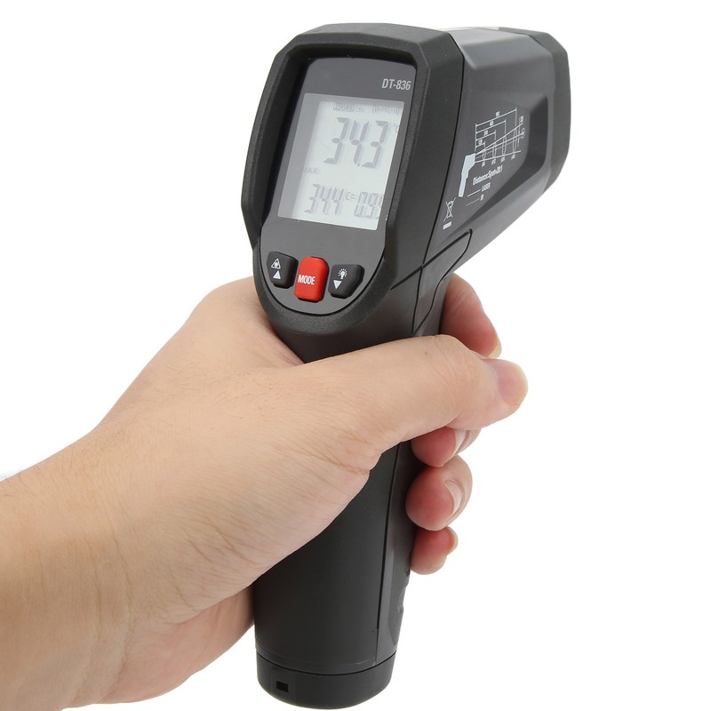 DT‑836 Ring Infrared Thermometer Industrial Laser Temperature Meter for Security