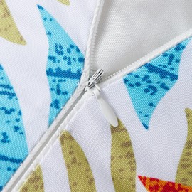 Allorry Outdoor Pillow Covers 20x20 Set of 2 Hawaii Tropics Palm Leaves Blue Red Floral Pattern Decoration Pillow Covers for Spring Summer Outdoor Waterproof Garden Patio Sofa Bed Decor JB010-A20