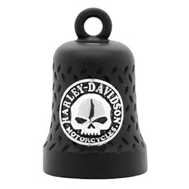 Harley-Davidson Willie G Skull Diamond Plated Ride Bell, Matte Black HRB079