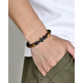 ORISPRE Cross Bracelet for Men Boys Christian College High Middle School 8th Grade Graduation Religious Baptism First Communion Confirmation Gifts for Teenage Teens Boy Catholic- Joshua 1 9