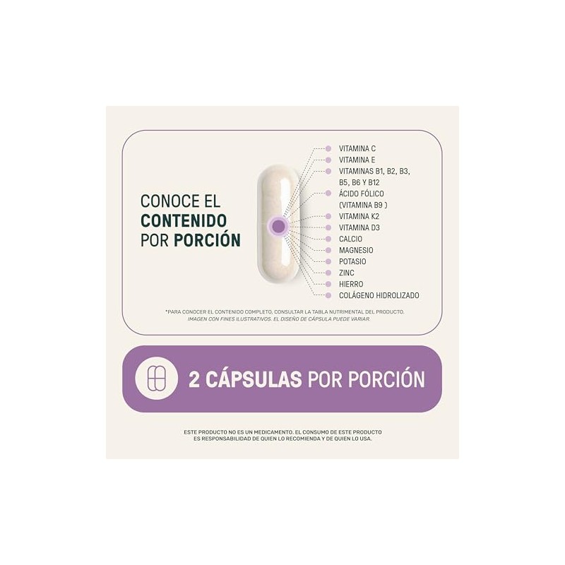 LIFE 360+ Folic Acid Collagen | 220 cápsulas | 1462mg