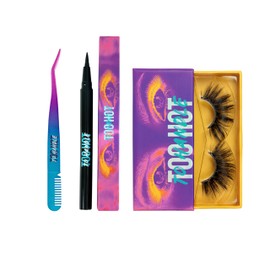 Too Hot To Handle Starter Kit - Too Dazzling | x1 pair of Long magnetic Faux Mink magnetic eyelashes + magnetic pen eyeliner + Tweezer