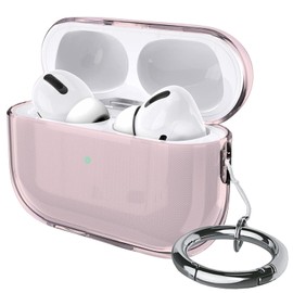 USTIYA Funda para AirPods Pro 2 2023 Case Airpods Pro 2 generacion 2022 Protector TPU Transparente con Anti-Amarillo y Agujeros para Cuerda (Rosa)