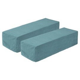 sourcing map 2Pcs Stretch Armrest Covers, Polyester Soft Armchair Slipcovers Couch Recliner Arm Cover for Chair Sofa Protector, Light Blue, Diagonal Plaid