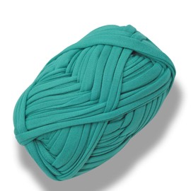 NOTIONSLAND 2 x T Shirt Yarn Crochet Basket Fabric Knitting Yarn for Bags Glasses Holder Glasses Stand Home Decoration - Green Lake