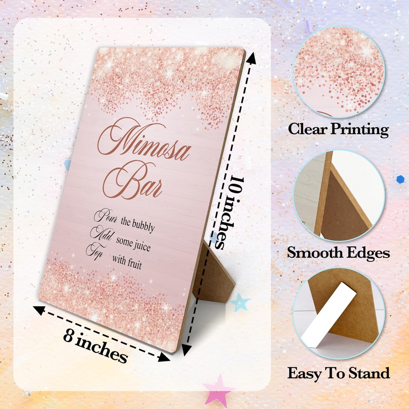 Mimosa Bar Sign, Pink Diamond Party Signs, Bar Sign For