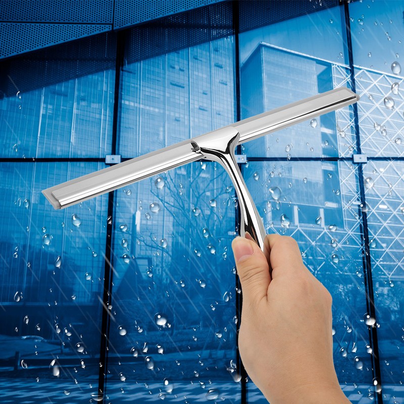Window Glass Wiper One-Side Brush Stainless Steel with Suction Cup