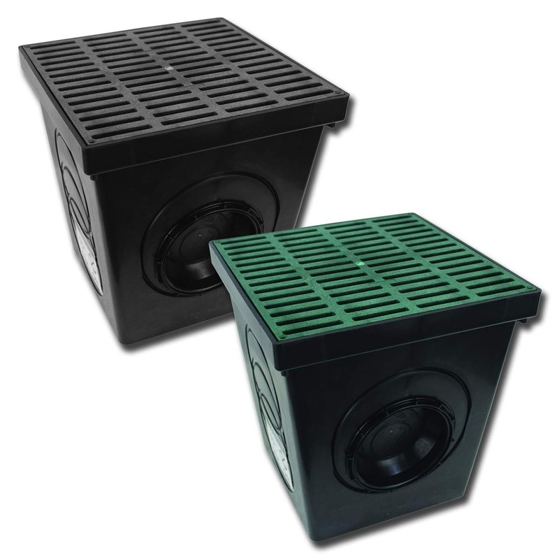 Polylok 12"x12" Square Catch Basin Kit (Green Grate)