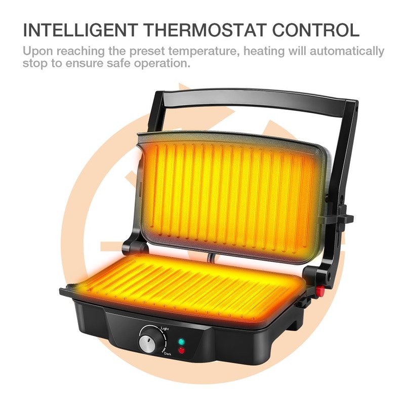 Panini Maker, iSiLER 2 Slice Panini Press Grill, Electric Sandwich