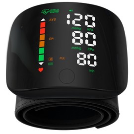 Double love Wrist Blood Pressure Monitor Led Display, Touch Screen Wrist Blood Pressure Cuff 99x2 Reading Memory Wrist Bp Monitor with Carrying Case(Black)