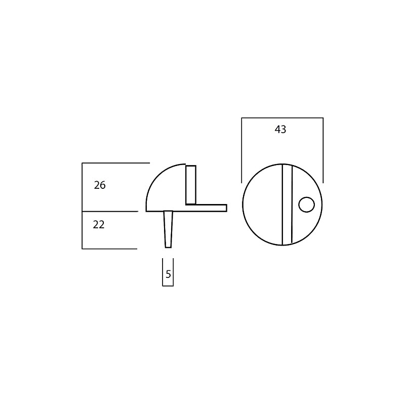 Lockwood A290MBK Floor Mounted TP Matt Black Door Stop