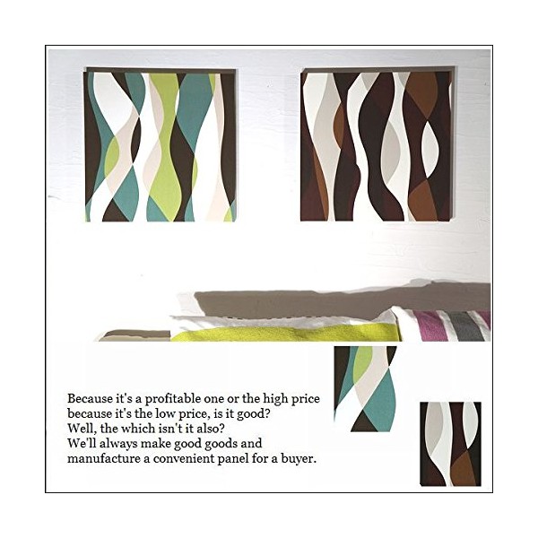 Fabric Panel Alice N5 – Wave 40 × 40 × 2.5 cm 2 Piece Set, Green, Chocolate Brown Popular Decor Board Fabric Geometric Wave [Included]