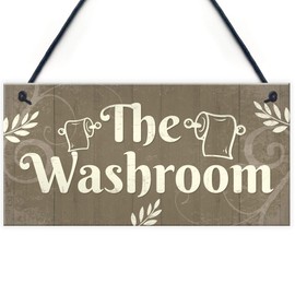 RED OCEAN The Washroom Shabby Chic Novelty Bathroom Toilet Signs And Plaques Sign For Door Bathroom Decor