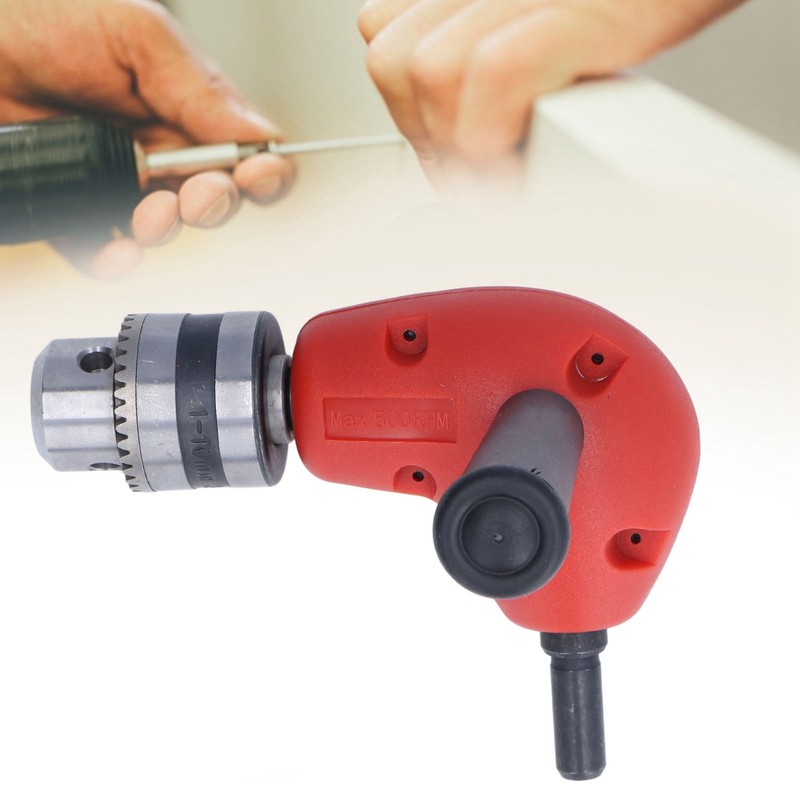 90° Angle Adapter Round Shank 9.5mm Electric Drill Chuck Attachment