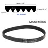 sourcing map 160J6 Rubber Poly V Belt, 6 Ribs PJ