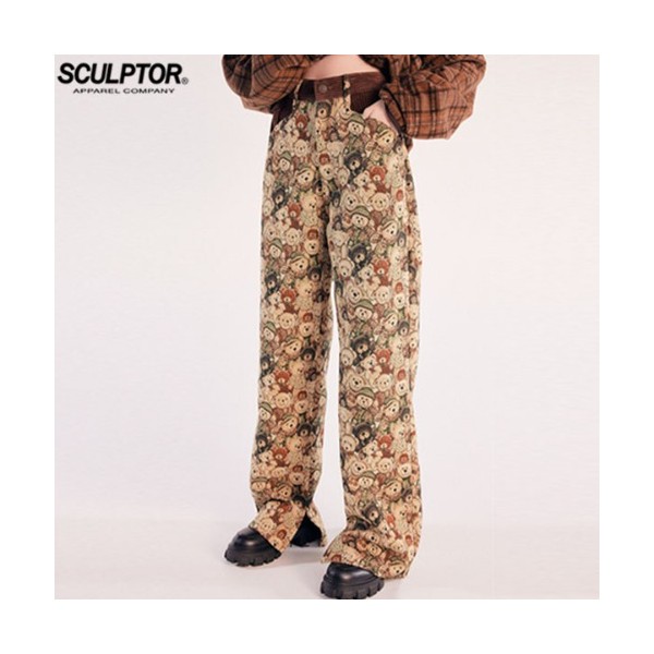 MIXXMIX  SCULPTOR Flurry Friends Carpet Pants [Teddy Bear Friend] 1ea, Size:M