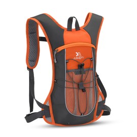 Clakllie Hydration Pack Water Backpack Lightweight Daypack Casual Water Pack with 2L Water Bladder for Men Women,Orange