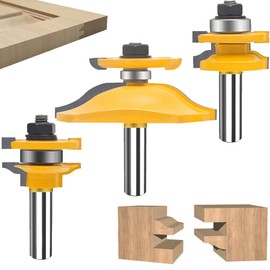 TAIWAIN 1/2'' Shank Router Bit Set, Milling Tool for Woodworking, Round Over Raised Panel Cabinet Door Ogee Rail and Stile Router Bits, Groove Tongue Cutter Carbide Coated Tool Sets(SHAPEE)