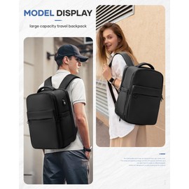 vivatote Vacuum Backpack Travel for Women Men, Airline Approved Vacuum Compression Backpack Bag Carry on Luggage Travel Essentials Backpacks with 15.6inch Laptop Compartment, Contain Pump, Black