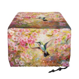 SAJJWHHR - Cubiertas para tostador con estampado de colibríes, 2 ranuras anchas, diseño de cereza floreciente, a prueba de polvo, resistente a las manchas, antisalpicaduras