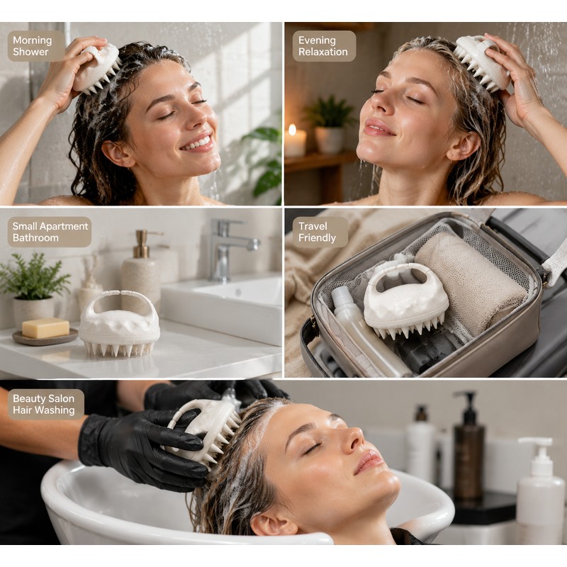 Silicone Scalp Massage Brush for Hair Washing – Soft Cleansing